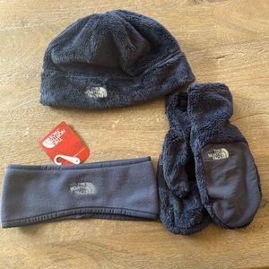 TNF Standard Issue Ear Gear Greystone Blue…Hat..Gloves